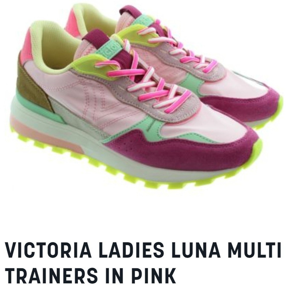 Victoria Sneakers 38/US7 Luna Multi Trainer Pink Calzados Victoria Tennis Shoes - Picture 2 of 16